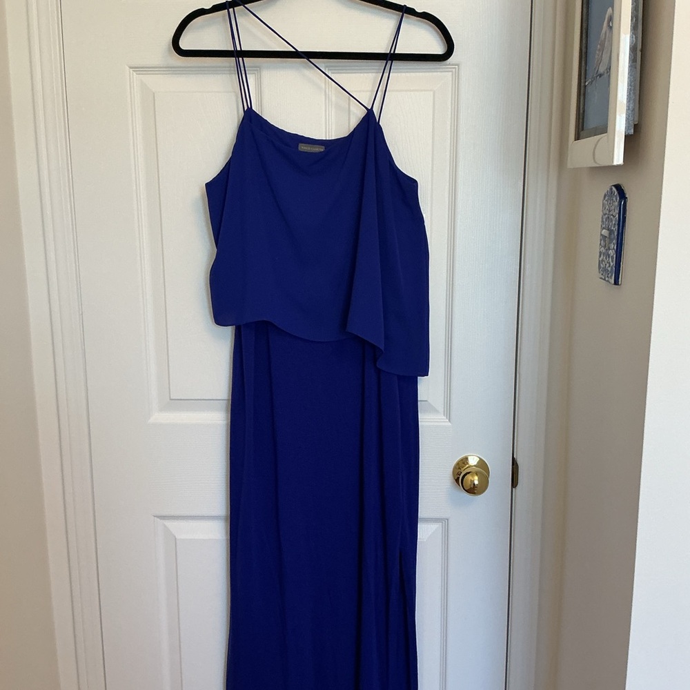 Navy Blue Layered Slip Dress - Women's Elegant Summer Dress - Picture 4 of 5